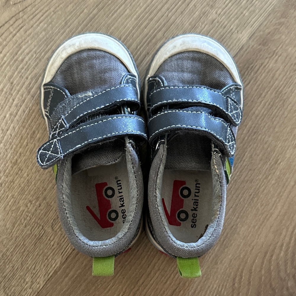 See Kai Run Gray and Green Kids Sneakers